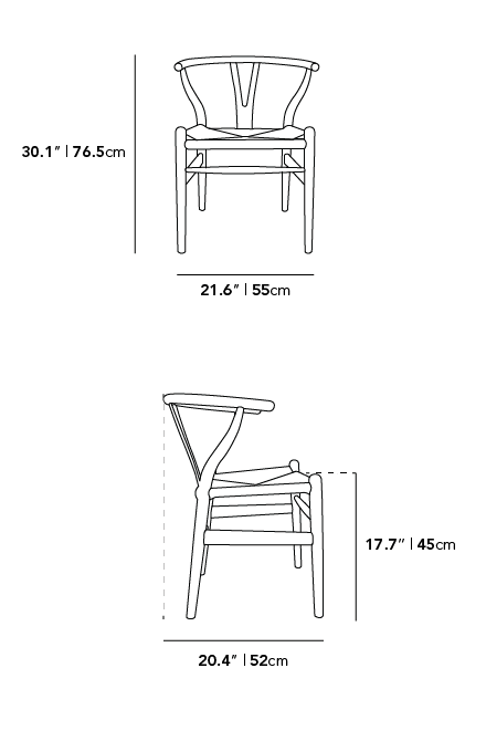 Dimensions for Wishbone Chair